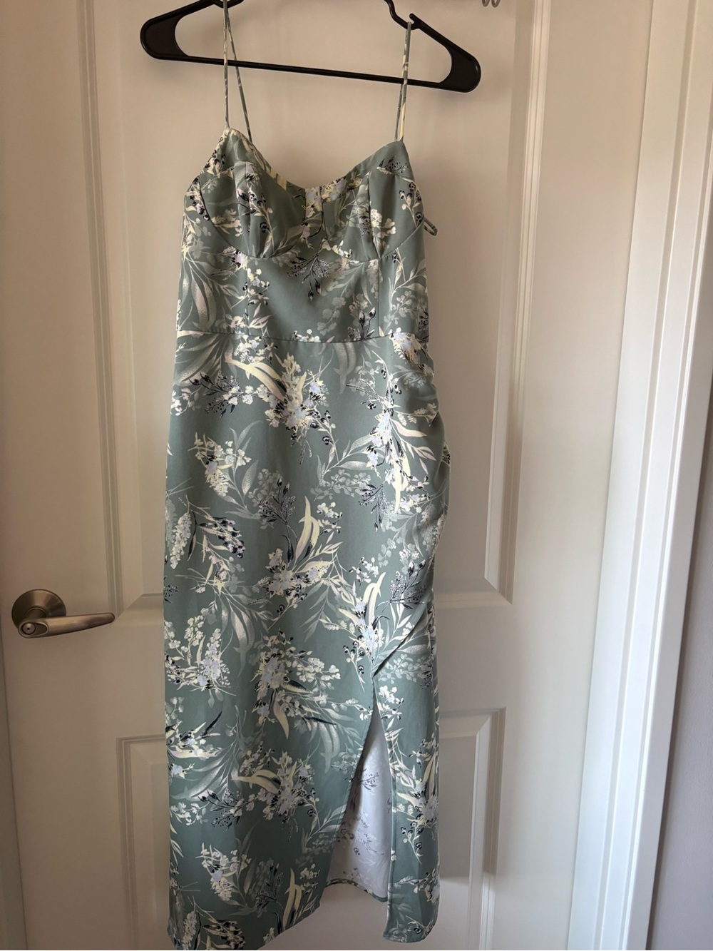 Wild Fable Sage Green and White Smocked Top
